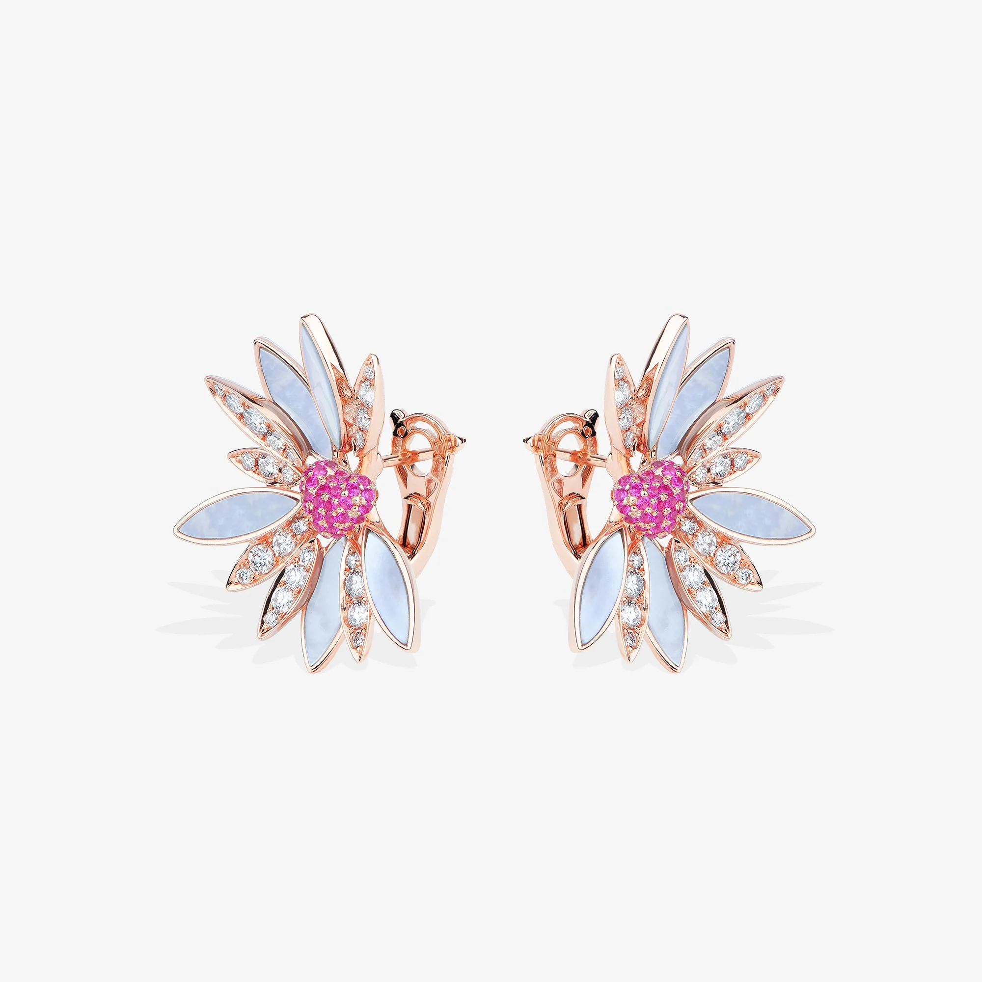Love Me, Love Me Not Rose Gold Pink Sapphire Earring - Image 2