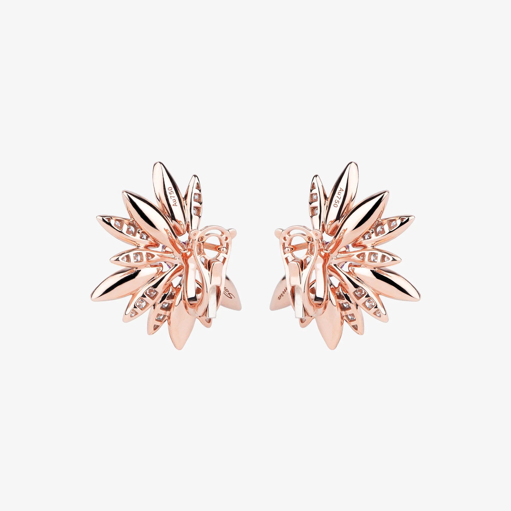 Love Me, Love Me Not Rose Gold Pink Sapphire Earring - Image 3