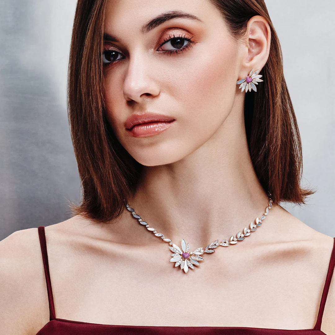 Love Me, Love Me Not Rose Gold Pink Sapphire Earring - Image 5