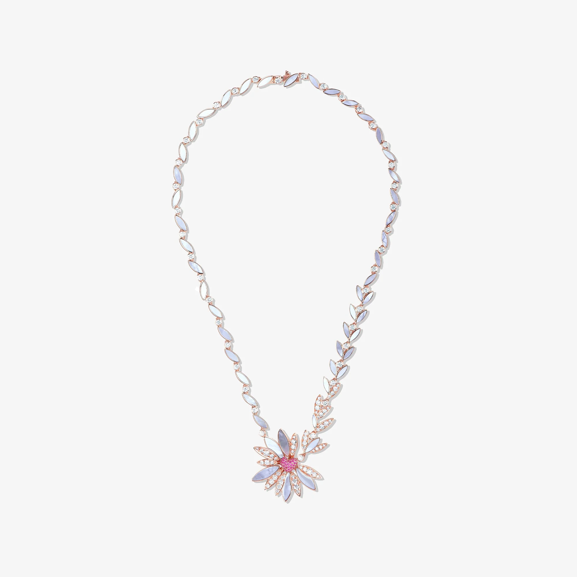 Love Me, Love Me Not Rose Gold Pink Sapphire Necklace - Image 3