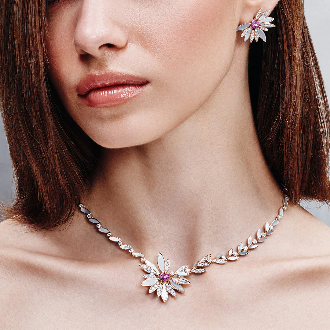 Love Me, Love Me Not Rose Gold Pink Sapphire Necklace - Image 5