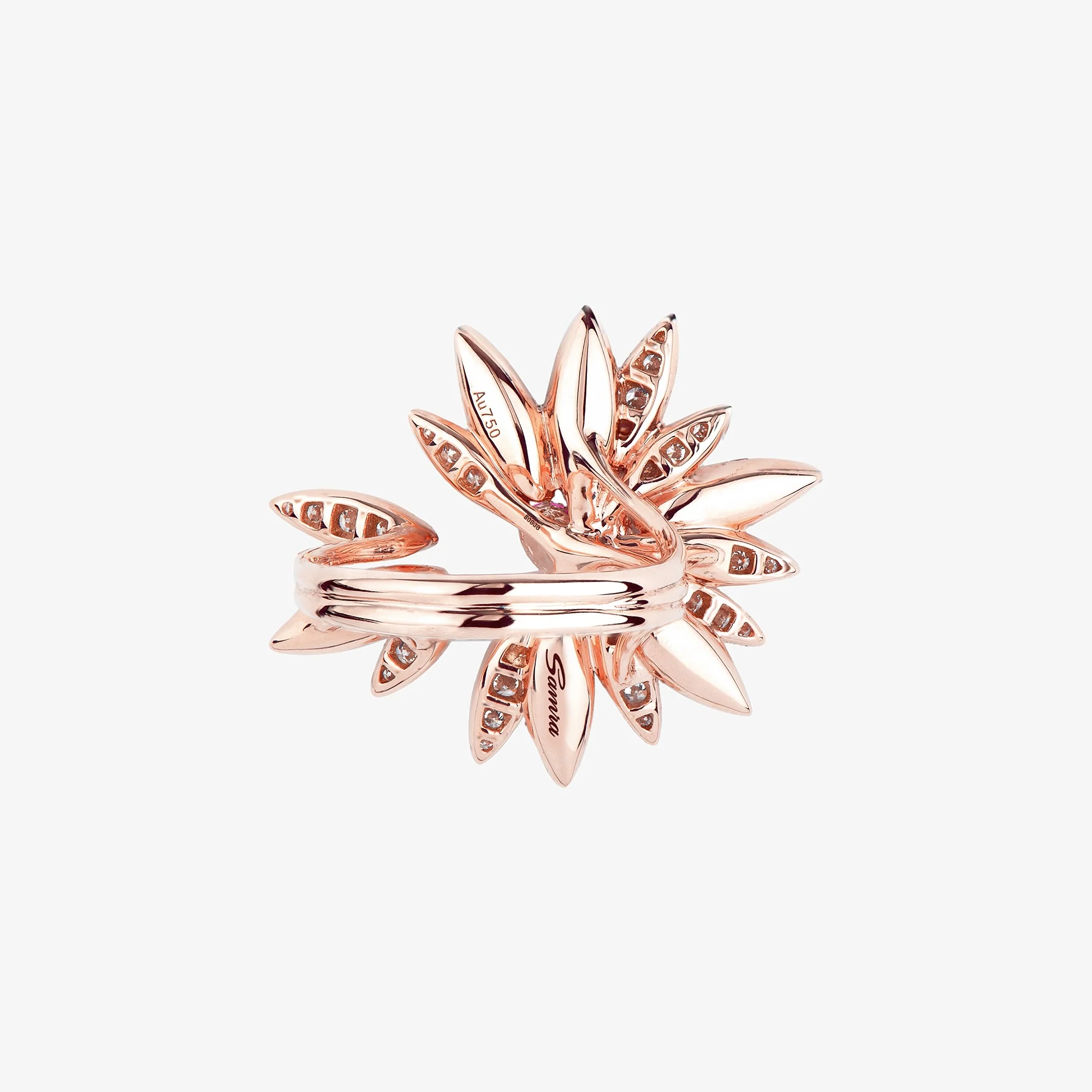 Love Me, Love Me Not Rose Gold Pink Sapphire Ring - Image 3