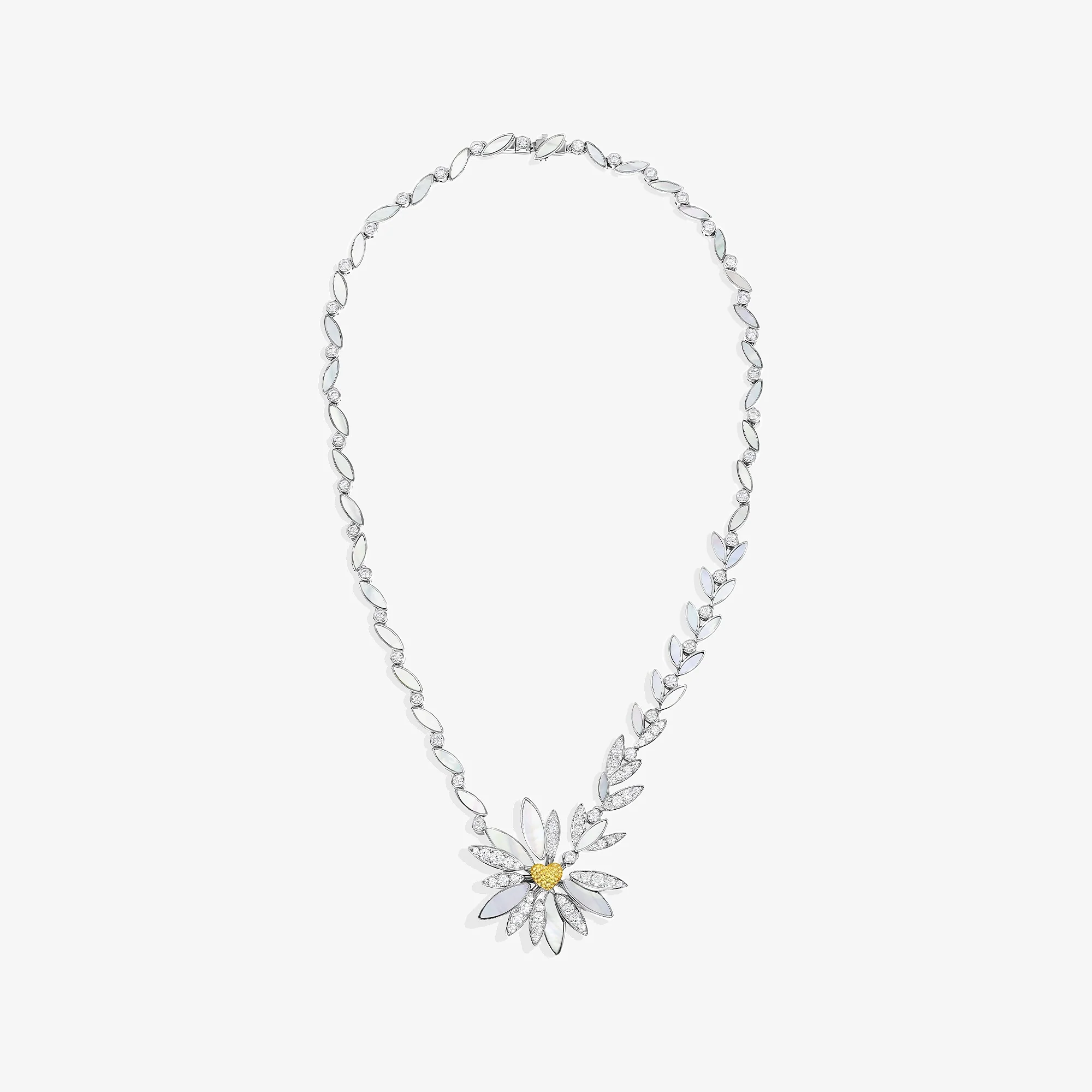 Love Me, Love Me Not White Gold Yellow Sapphire Necklace - Image 3