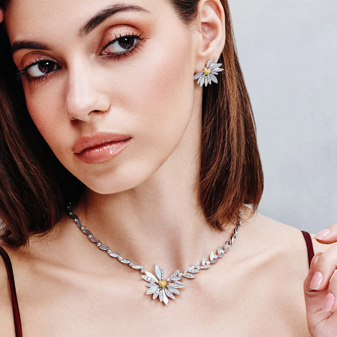 Love Me, Love Me Not White Gold Yellow Sapphire Earrings - Image 4