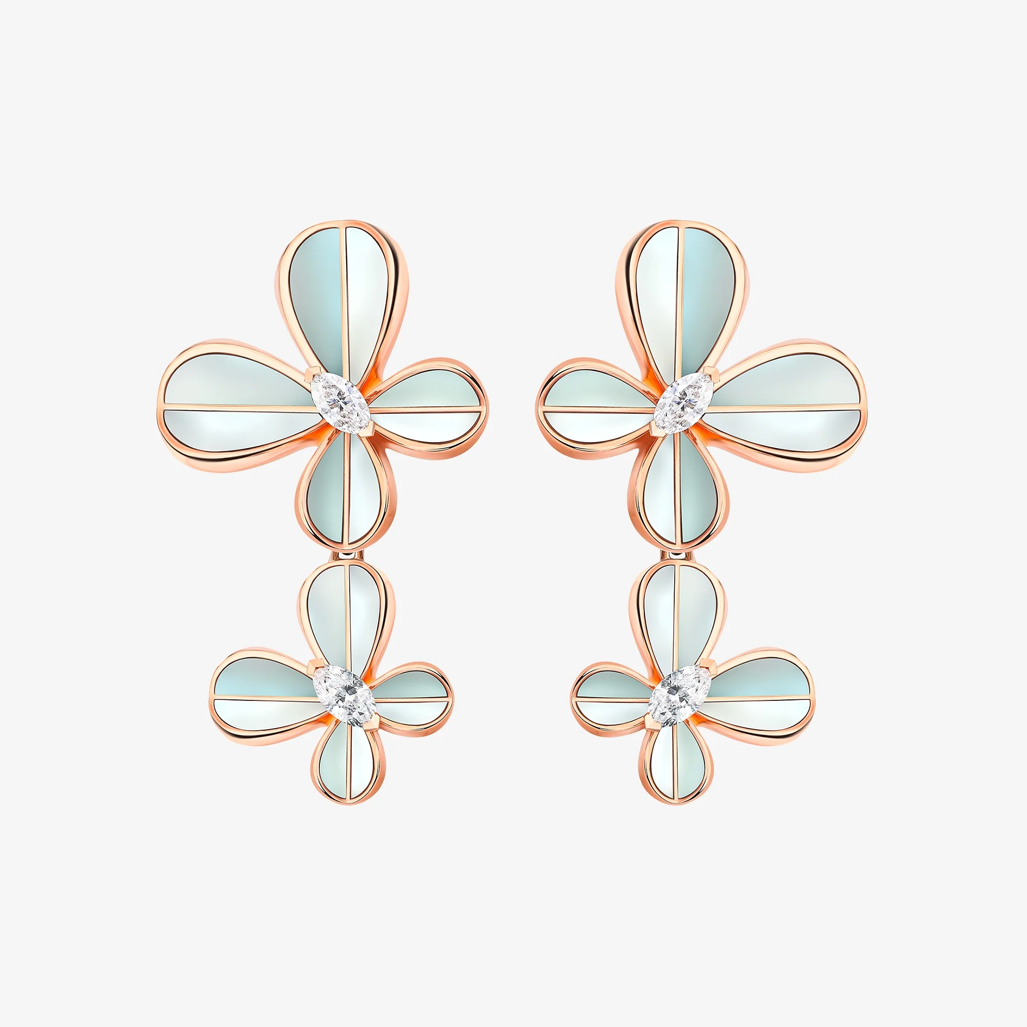 Marquise Butterfly Rose Gold Dangling Earring