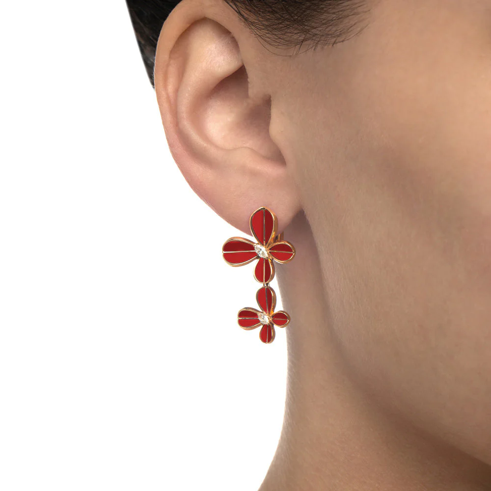 Marquise Butterfly Rose Gold Dangling Earring - Image 2