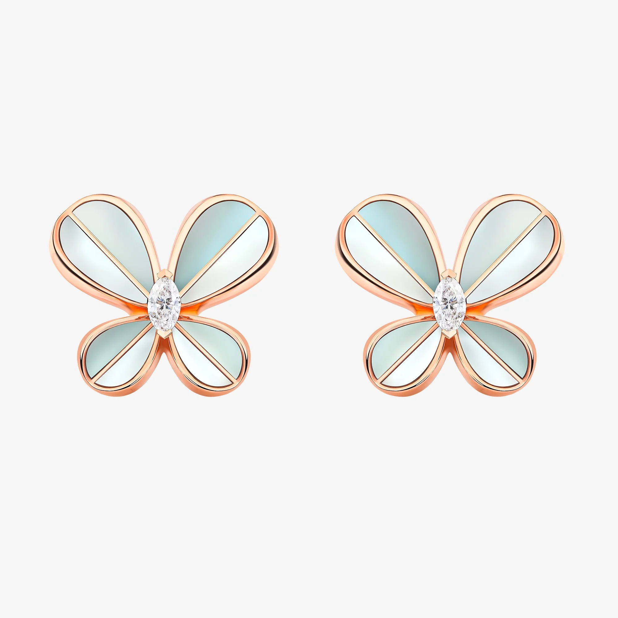 Marquise Butterfly Rose Gold Large Earring