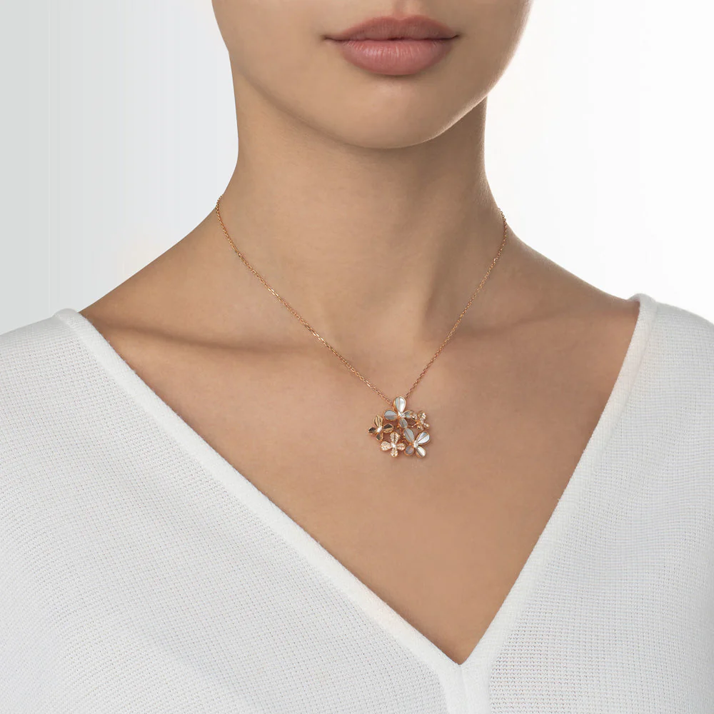 Marquise Butterfly Rose Gold Multi Necklace - Image 2