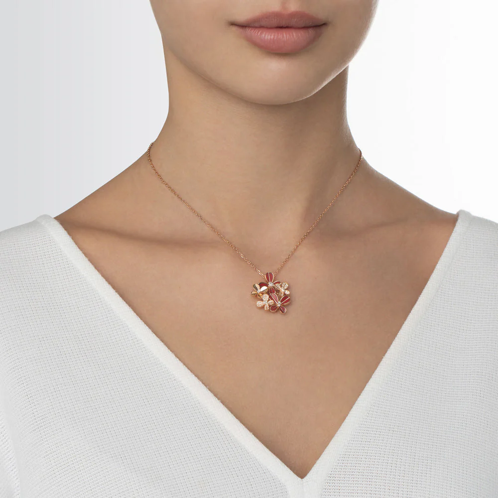 Marquise Butterfly Rose Gold Multi Necklace - Image 2