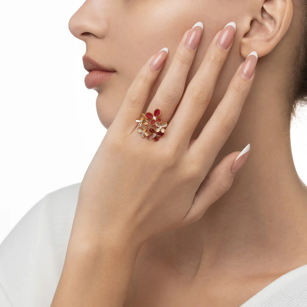 Marquise Butterfly Rose Gold Multi Ring - Image 2