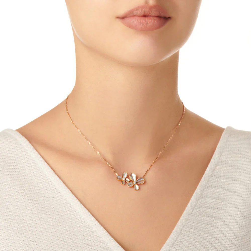 Marquise Butterfly Rose Gold Necklace - Image 2