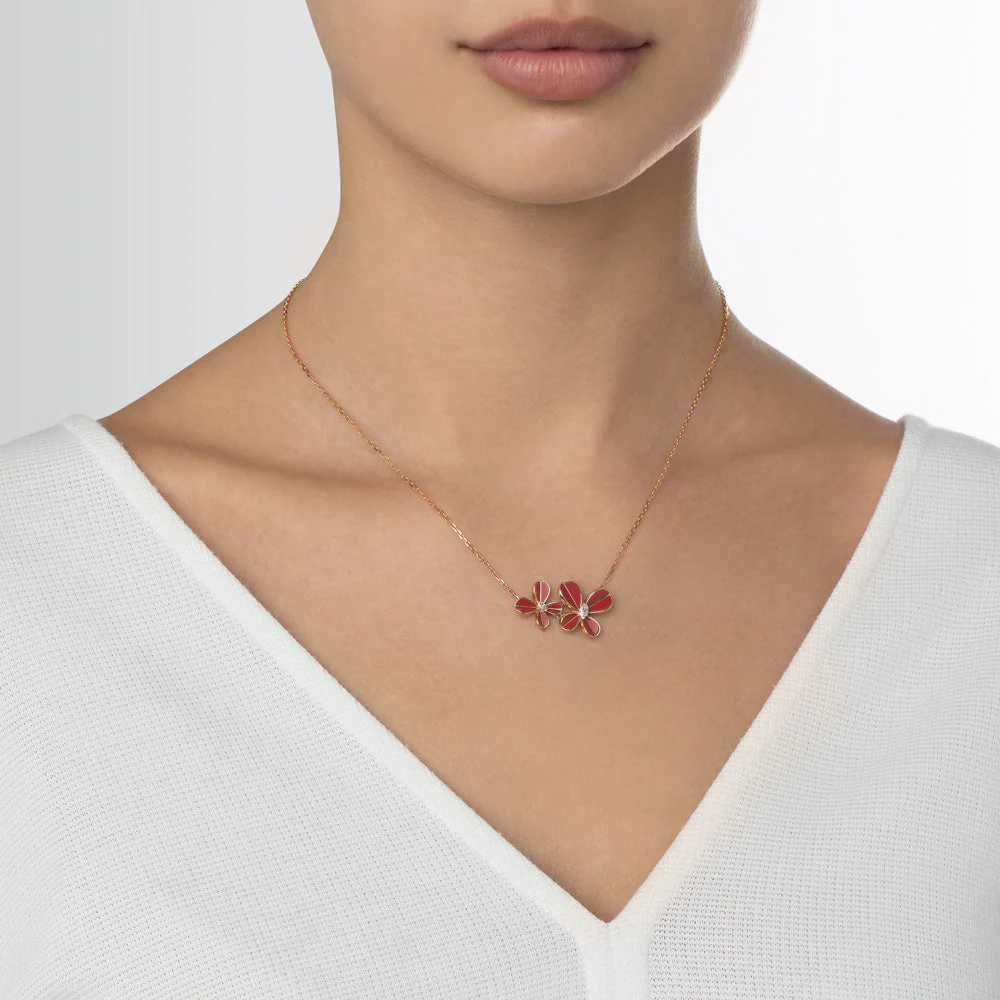 Marquise Butterfly Rose Gold Necklace - Image 2