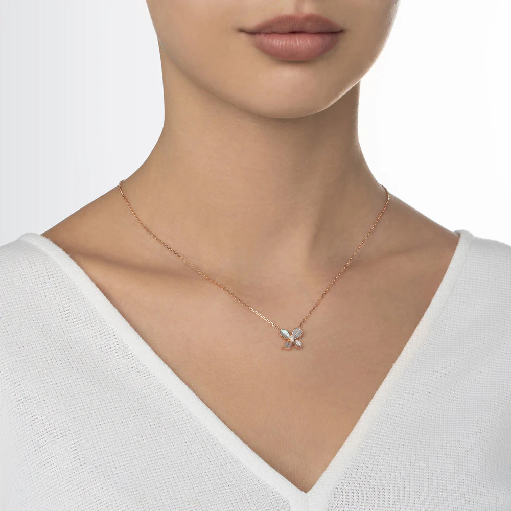 Marquise Butterfly Rose Gold Small Necklace - Image 2