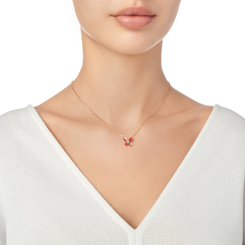 Marquise Butterfly Rose Gold Small Necklace - Image 2