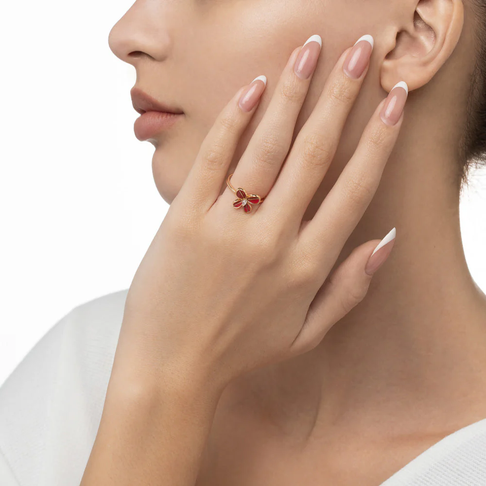 Marquise Butterfly Rose Gold Small Ring - Image 2