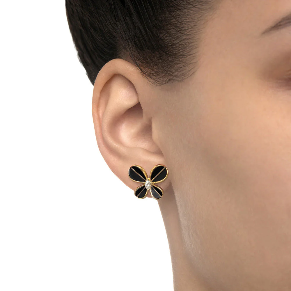 Marquise Butterfly Yellow Gold Large Earring - Image 2