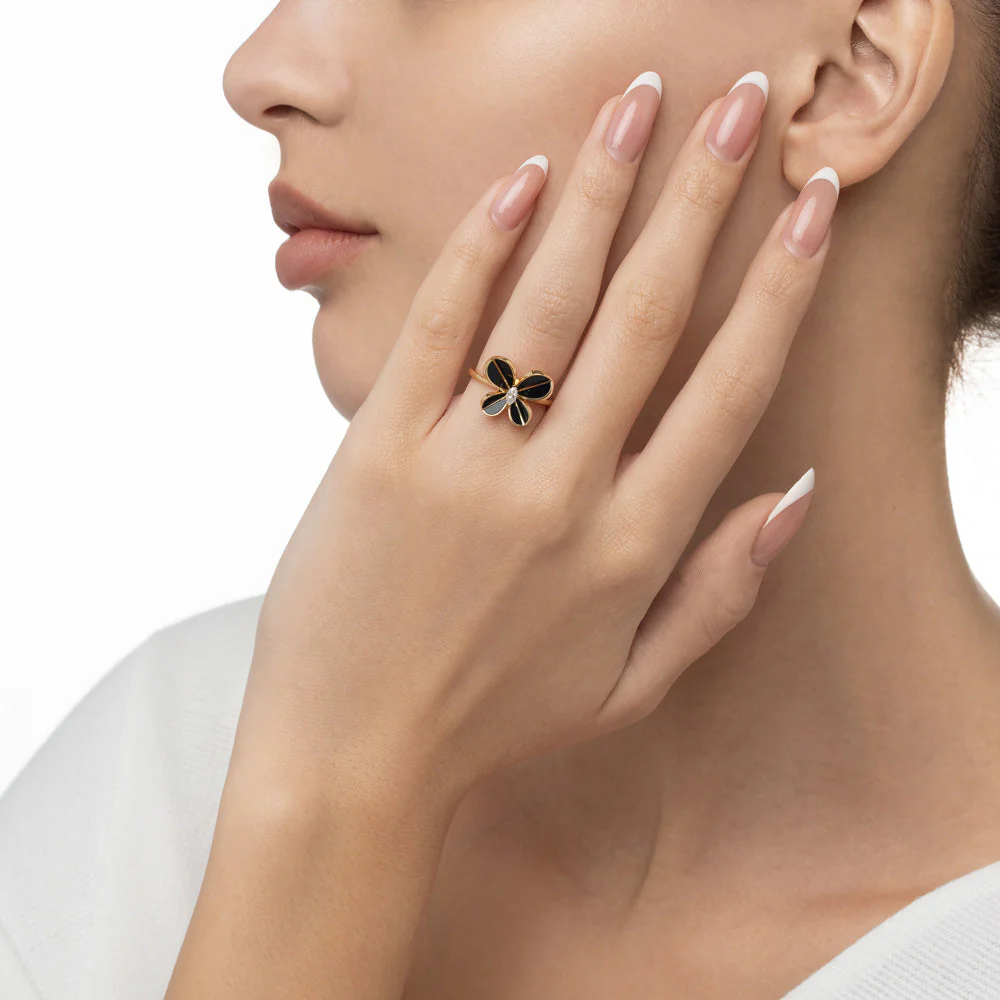 Marquise Butterfly Yellow Gold Large Ring - Image 2