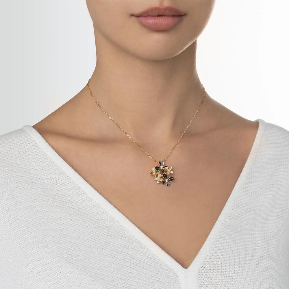Marquise Butterfly Yellow Gold Multi Necklace - Image 2