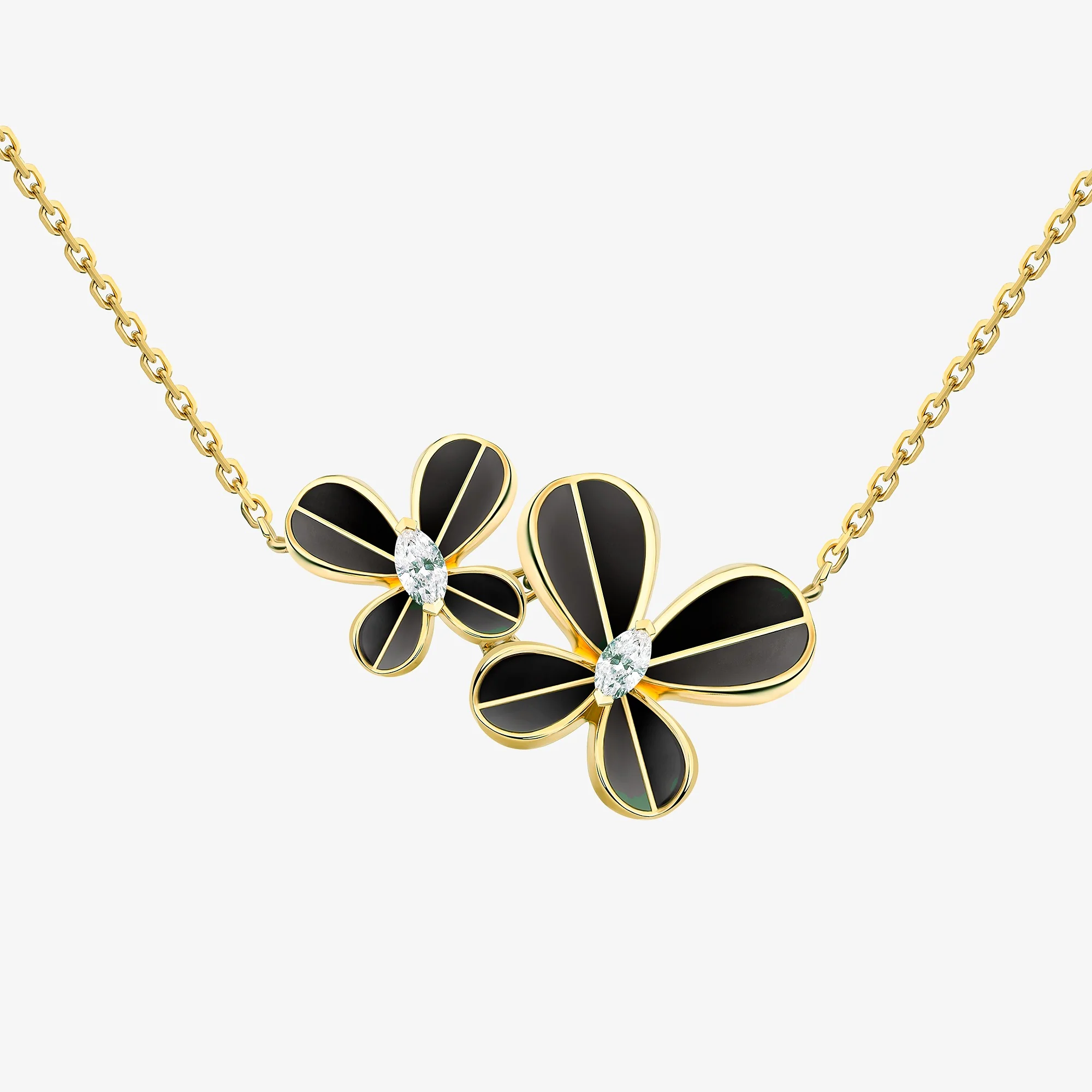 Marquise Butterfly Yellow Gold Necklace