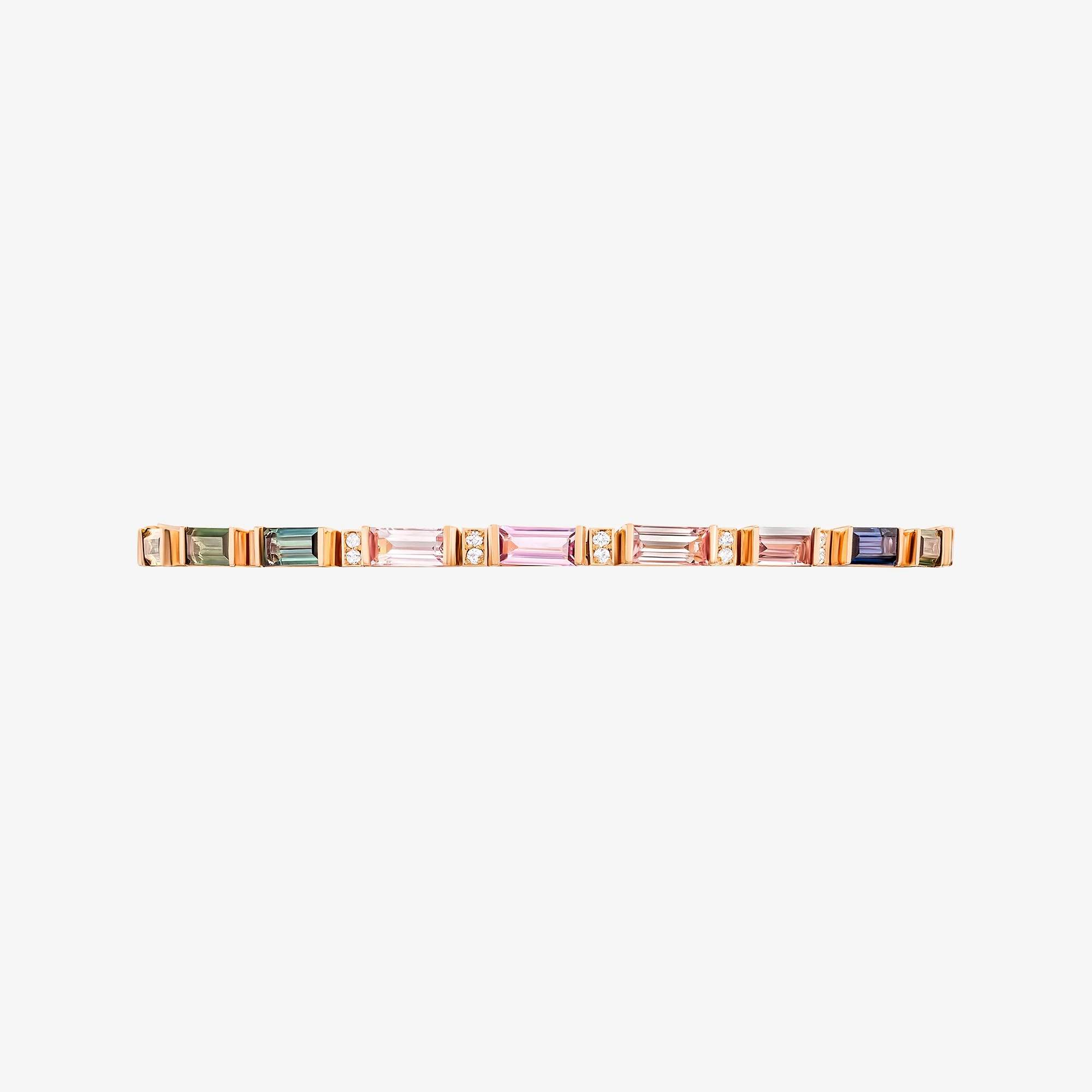 Noor Rose Gold Baguette Sapphire Large Bracelet - Image 2