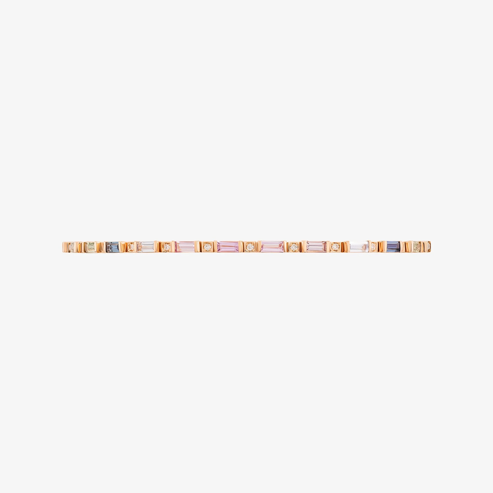 Noor Rose Gold Baguette Sapphire Small Bracelet - Image 2