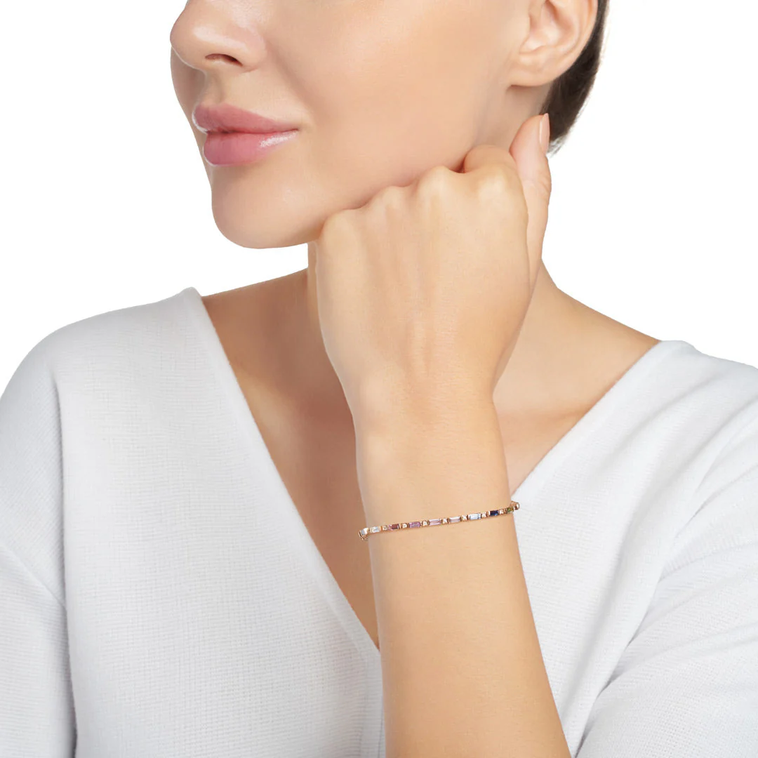 Noor Rose Gold Baguette Sapphire Small Bracelet - Image 3