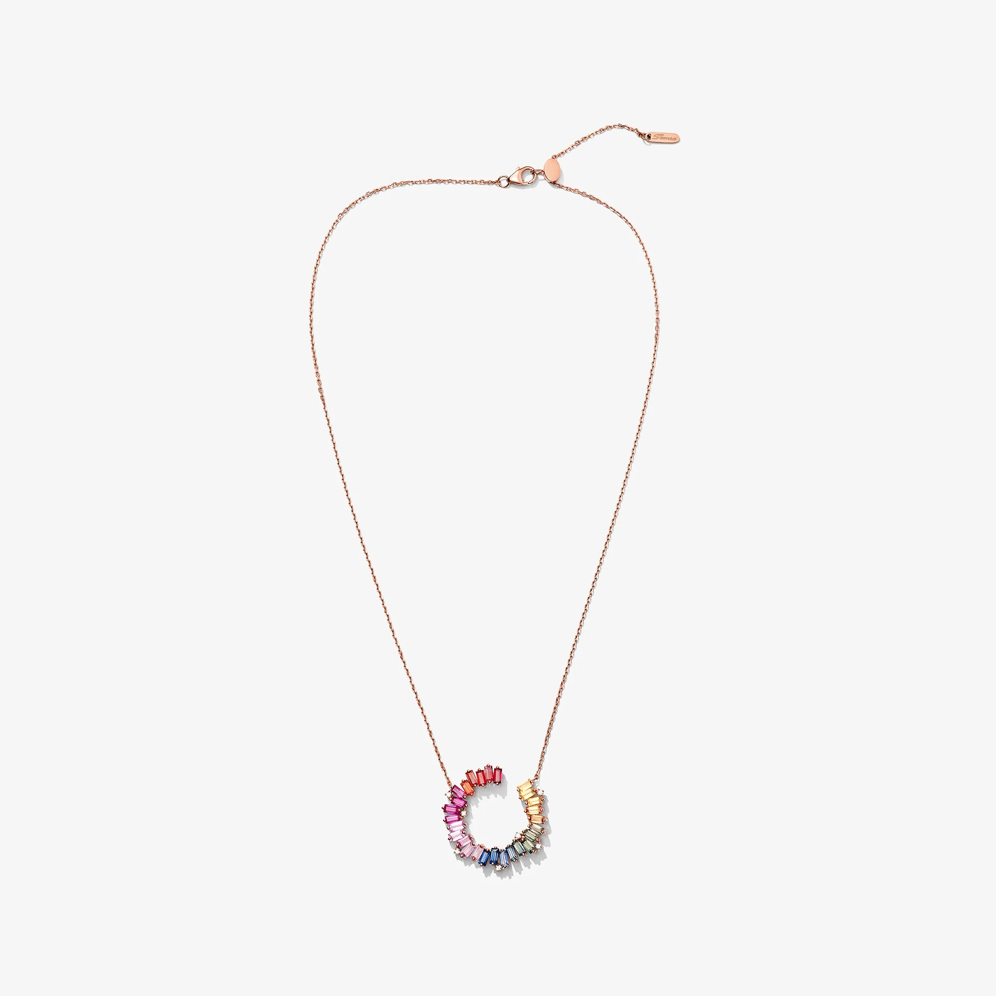 Noor Rose Gold Baguette Sapphires Necklace - Image 3
