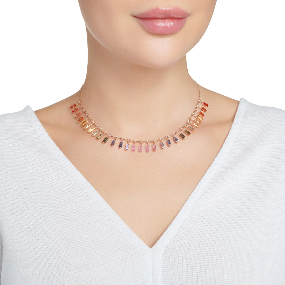 Noor Rose Gold Dangling Choker - Image 4