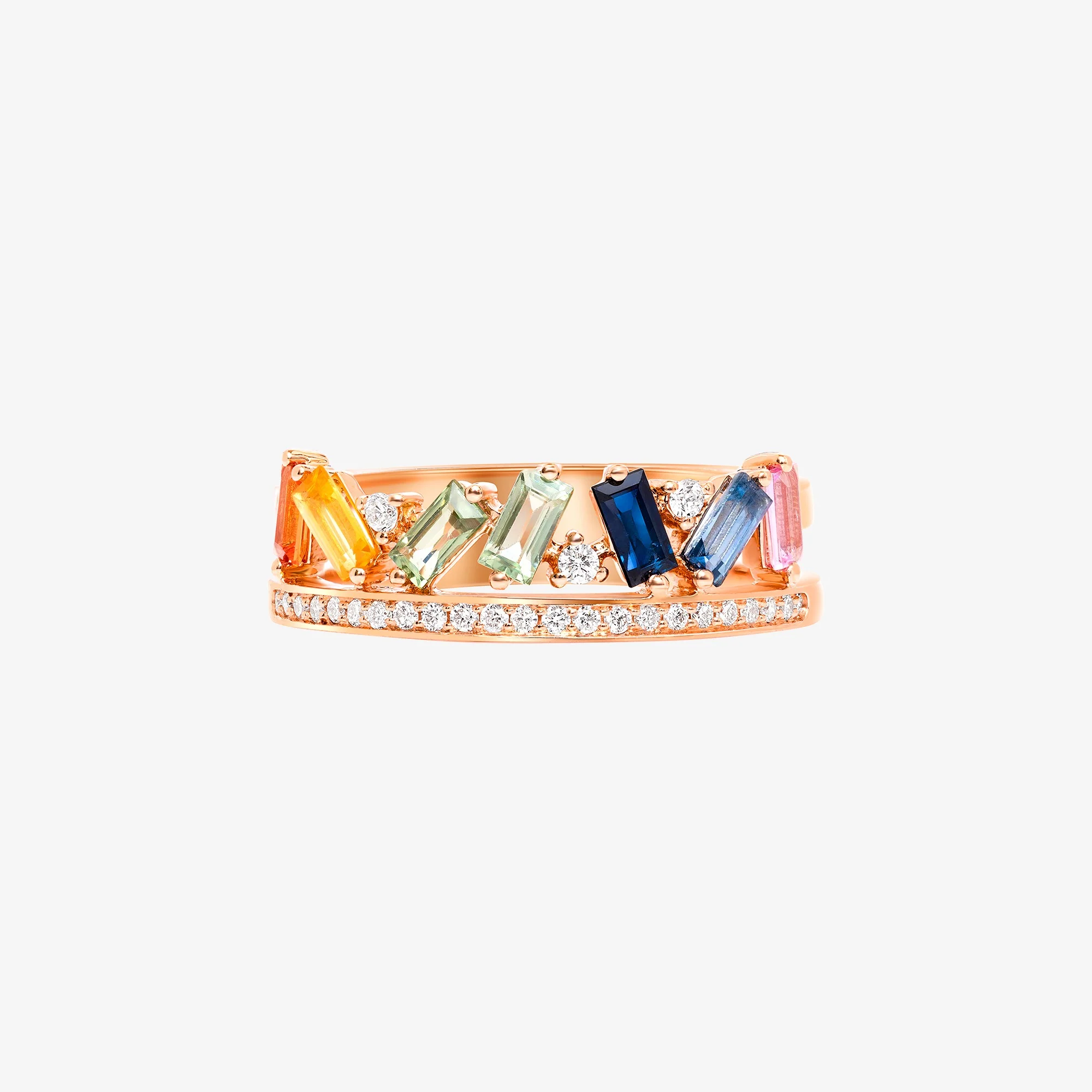 Noor Rose Gold Diamond Sapphire Ring - Image 2