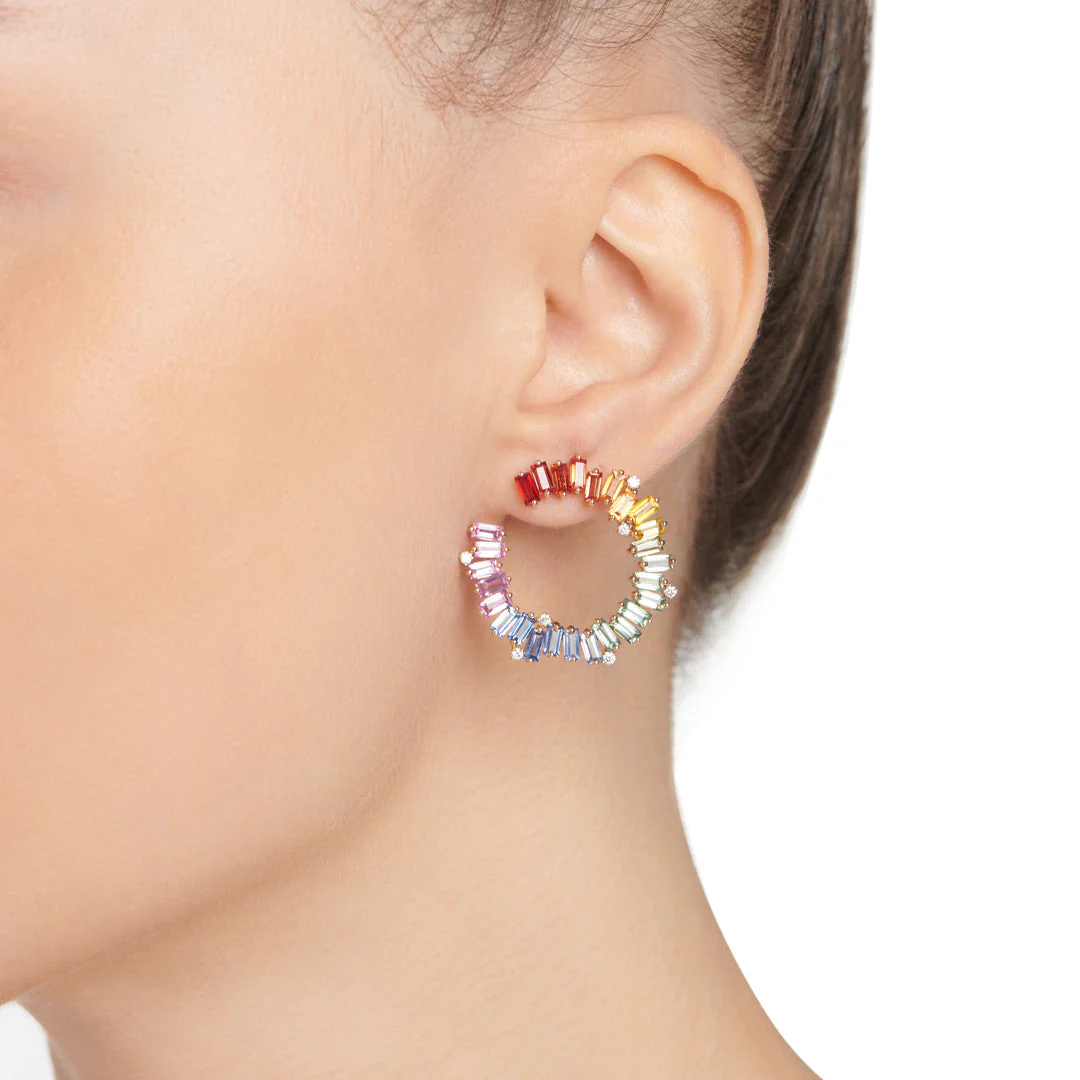 Noor Rose Gold Sapphire Earring - Image 3