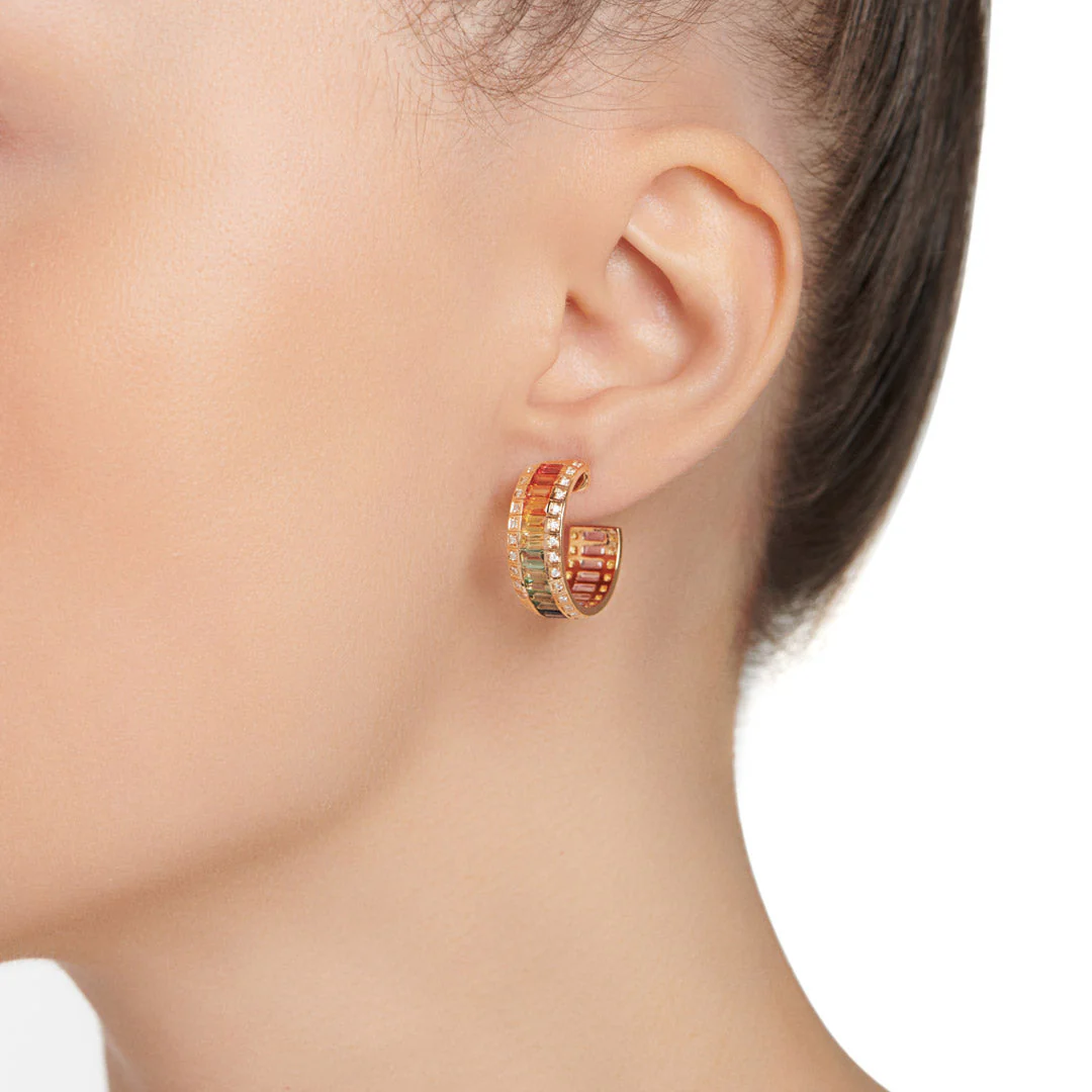 Noor Rose Gold Sapphire Hoop Earring - Image 4