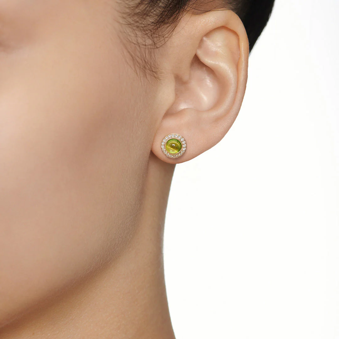 Noor Yellow Gold Diamond Peridot Earring - Image 4