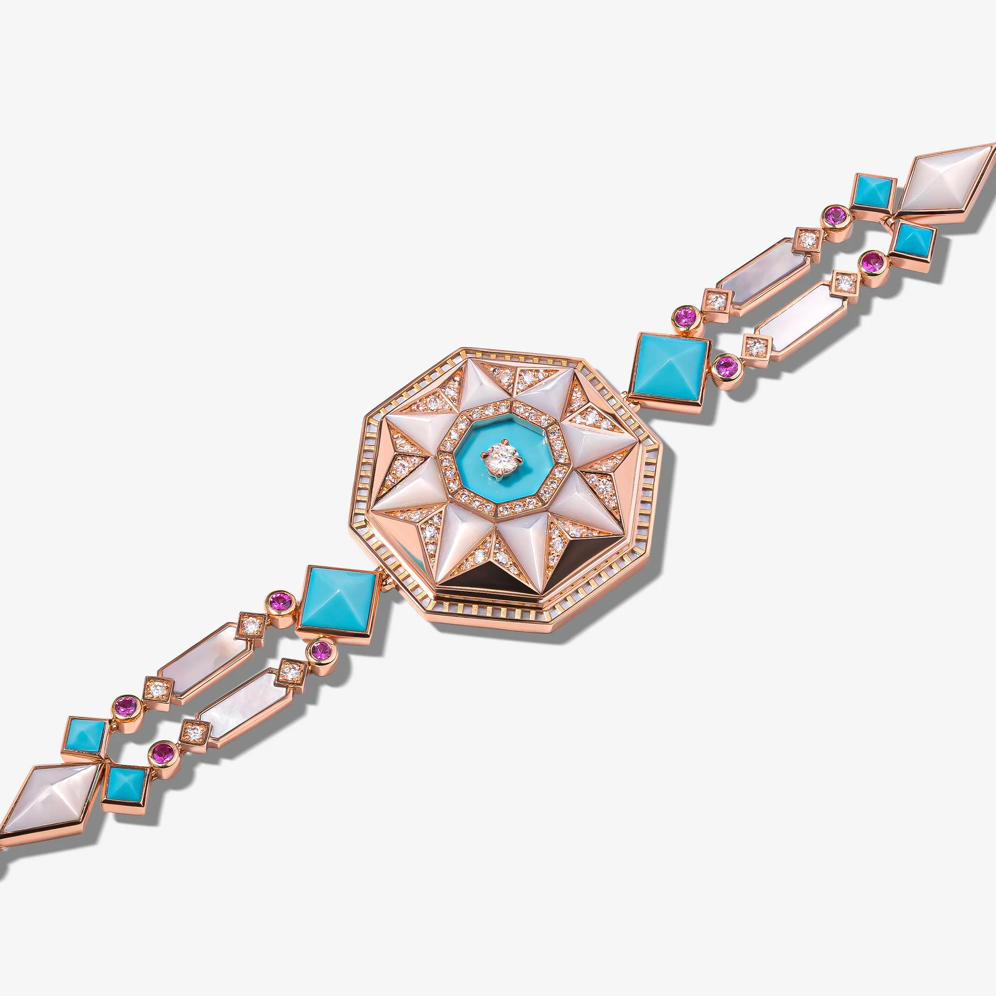 Sarh Kayan Turath Turquoise & Mother of Pearl Bracelet - Image 2