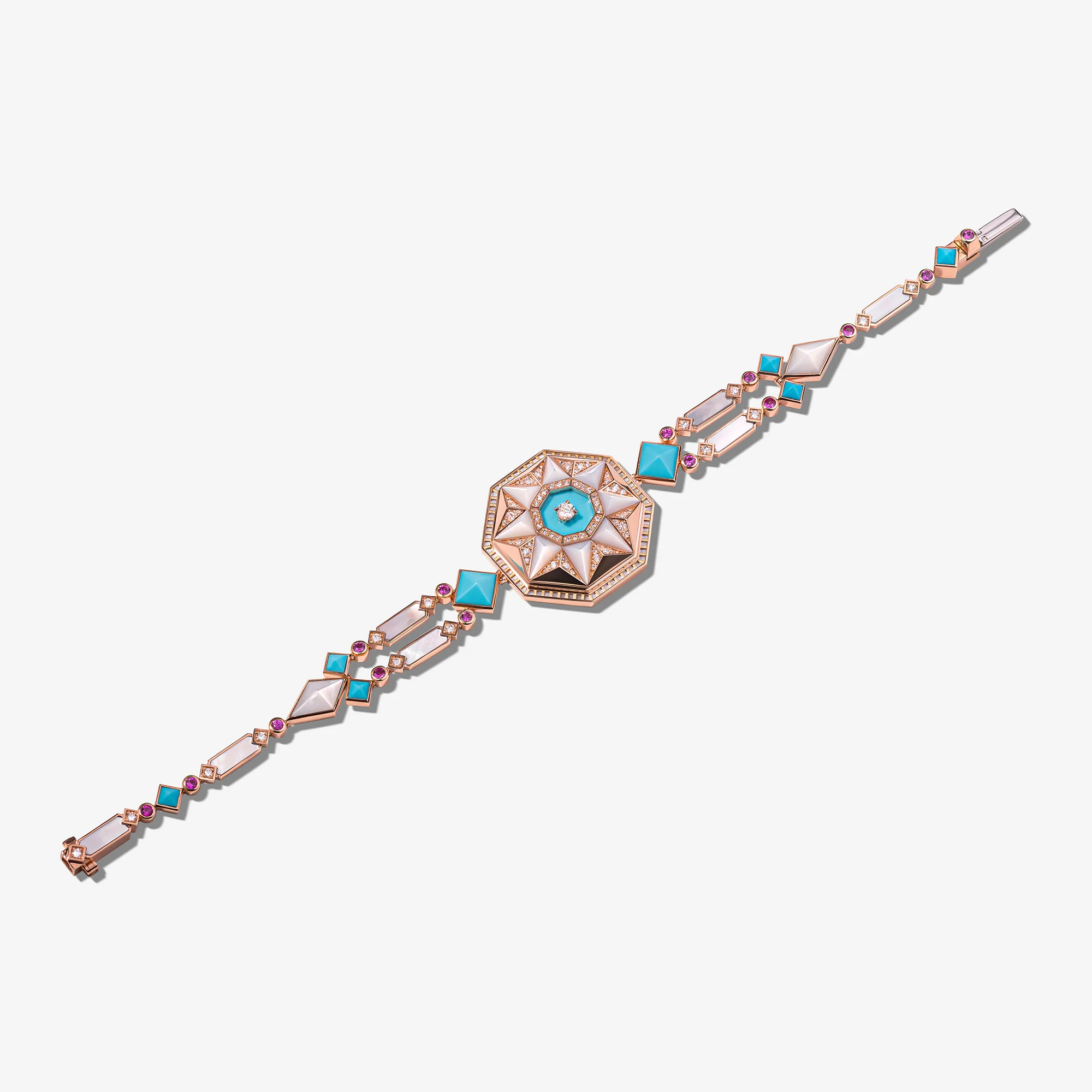 Sarh Kayan Turath Turquoise & Mother of Pearl Bracelet - Image 3
