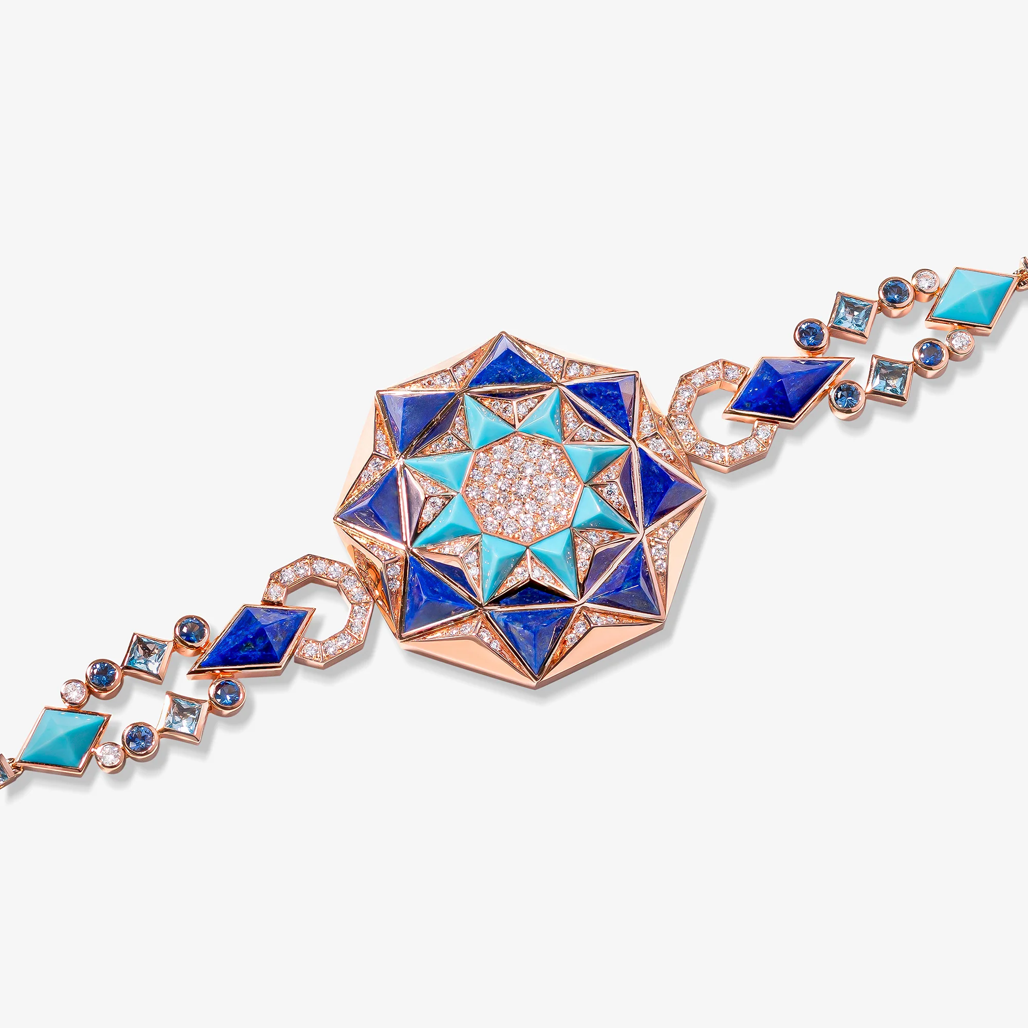 Sarh Turath Turquoise & Lapis Bracelet - Image 3