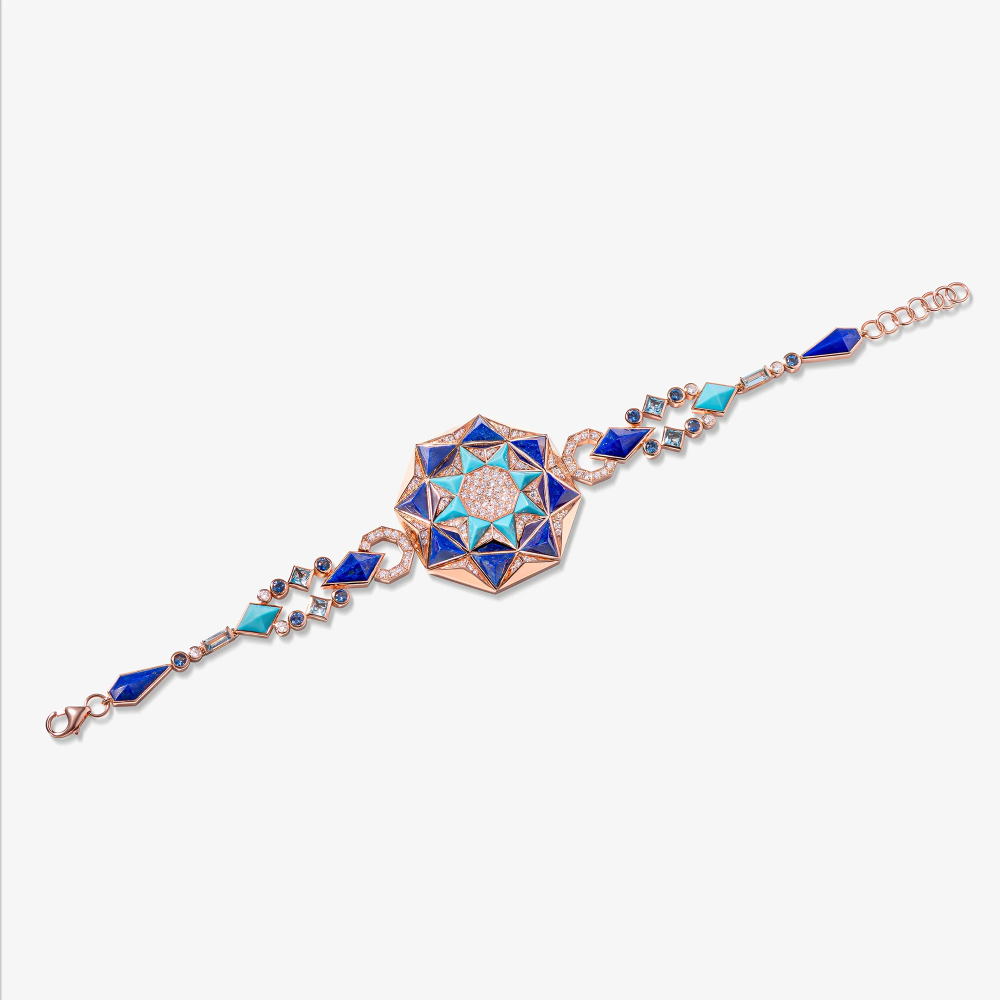 Sarh Turath Turquoise & Lapis Bracelet - Image 5