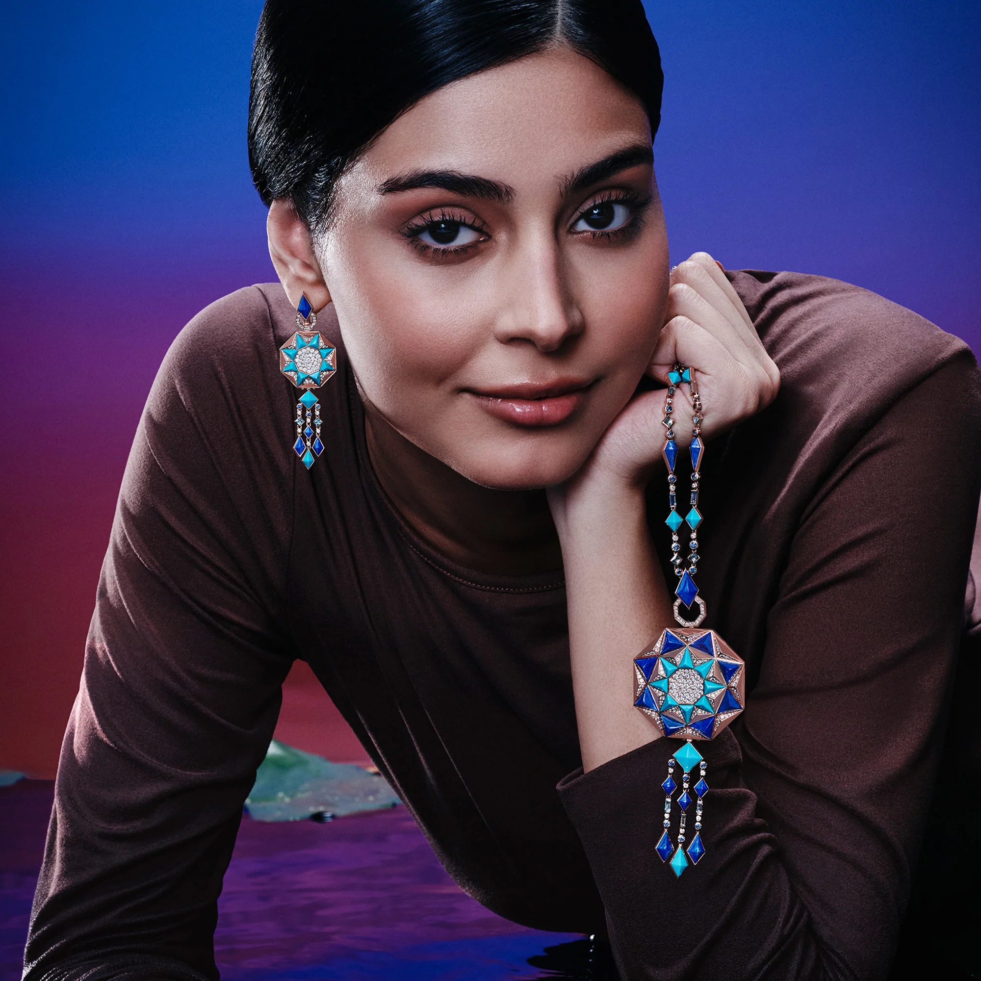 Sarh Turath Turquoise & Lapis Necklace - Image 4