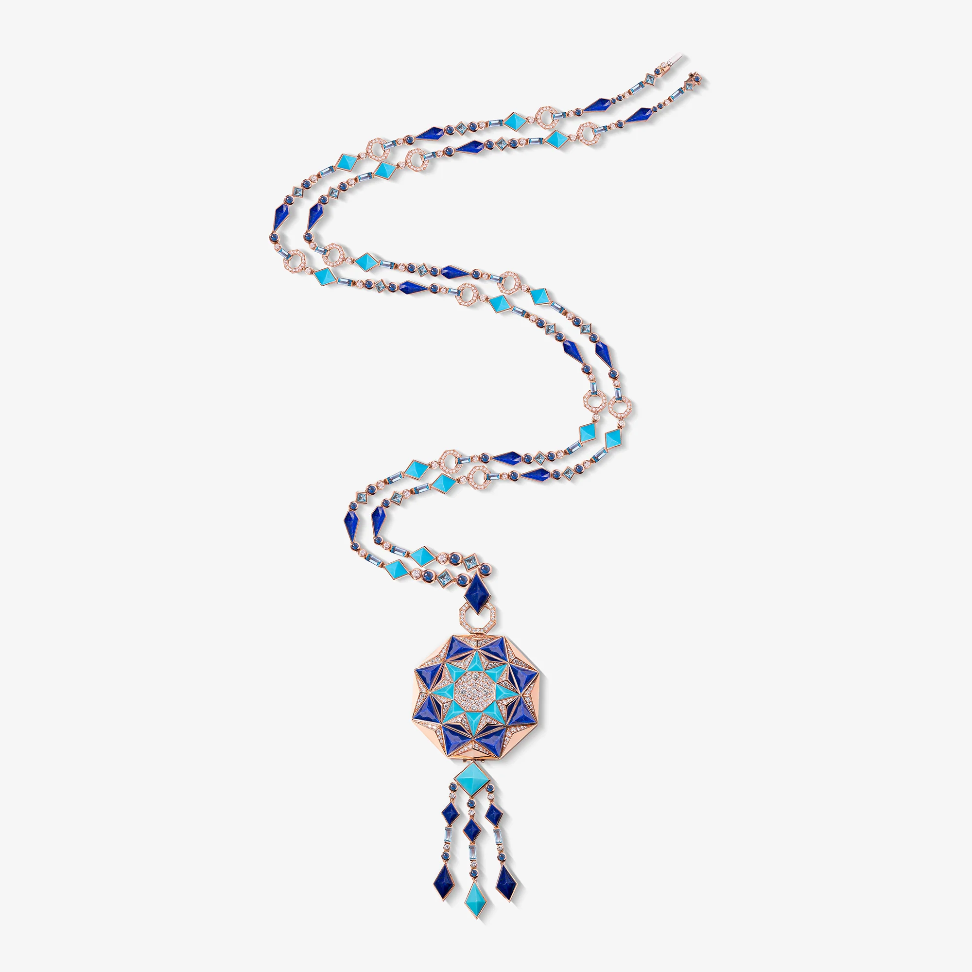 Sarh Turath Turquoise & Lapis Necklace - Image 5