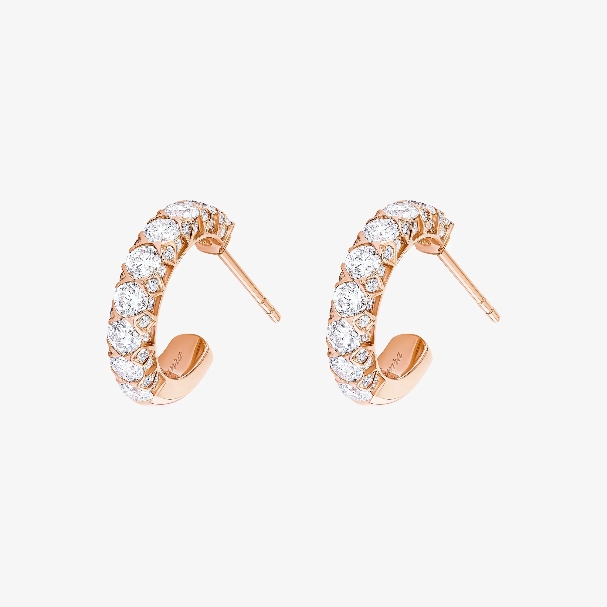 Thalj Rose Gold Diamond Hoop Earring