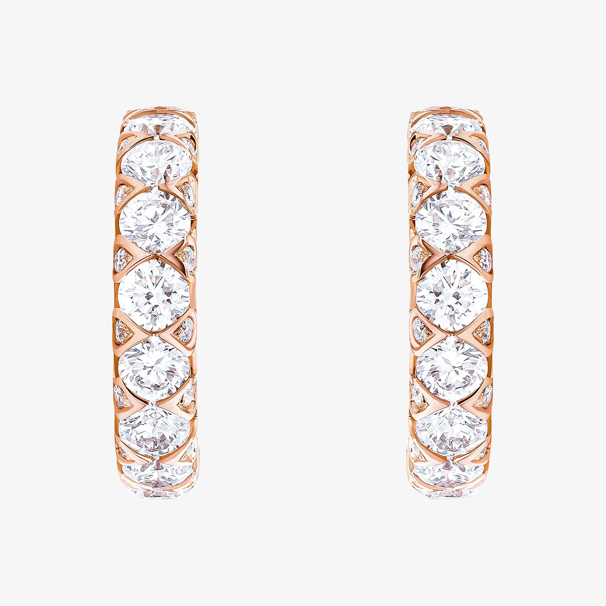 Thalj Rose Gold Diamond Hoop Earring - Image 3