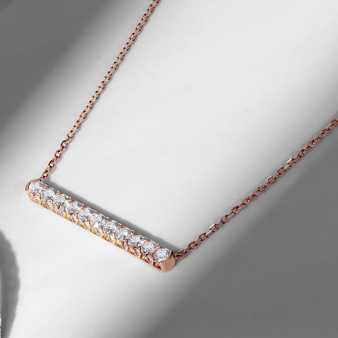 Thalj Rose Gold Diamond Necklace - Image 3