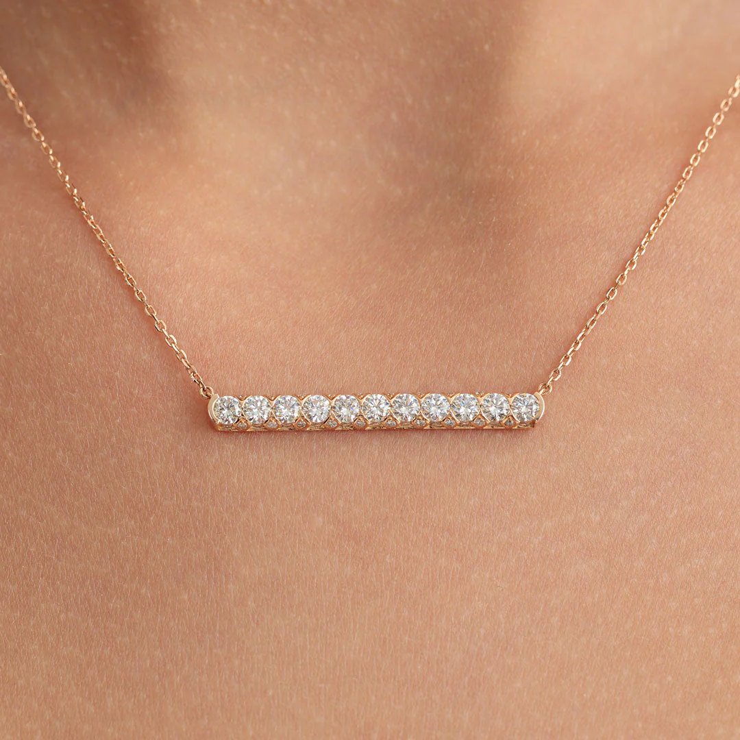 Thalj Rose Gold Diamond Necklace - Image 4