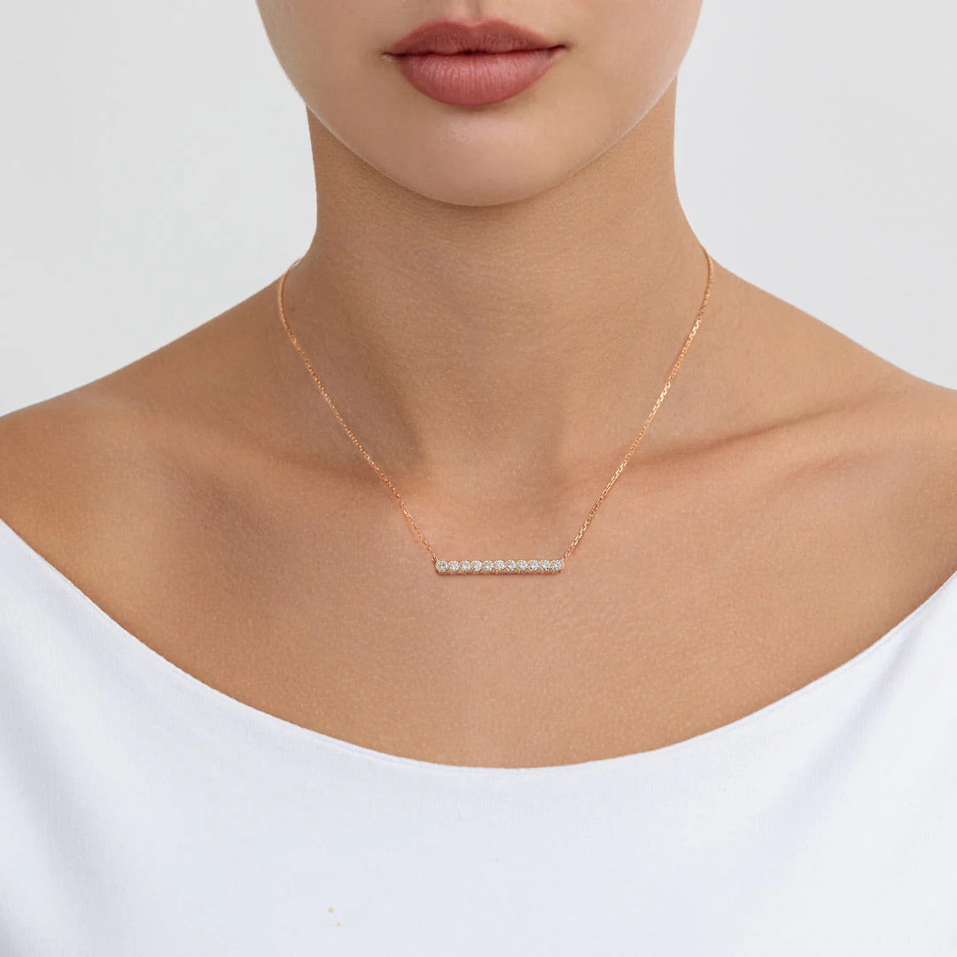 Thalj Rose Gold Diamond Necklace - Image 6