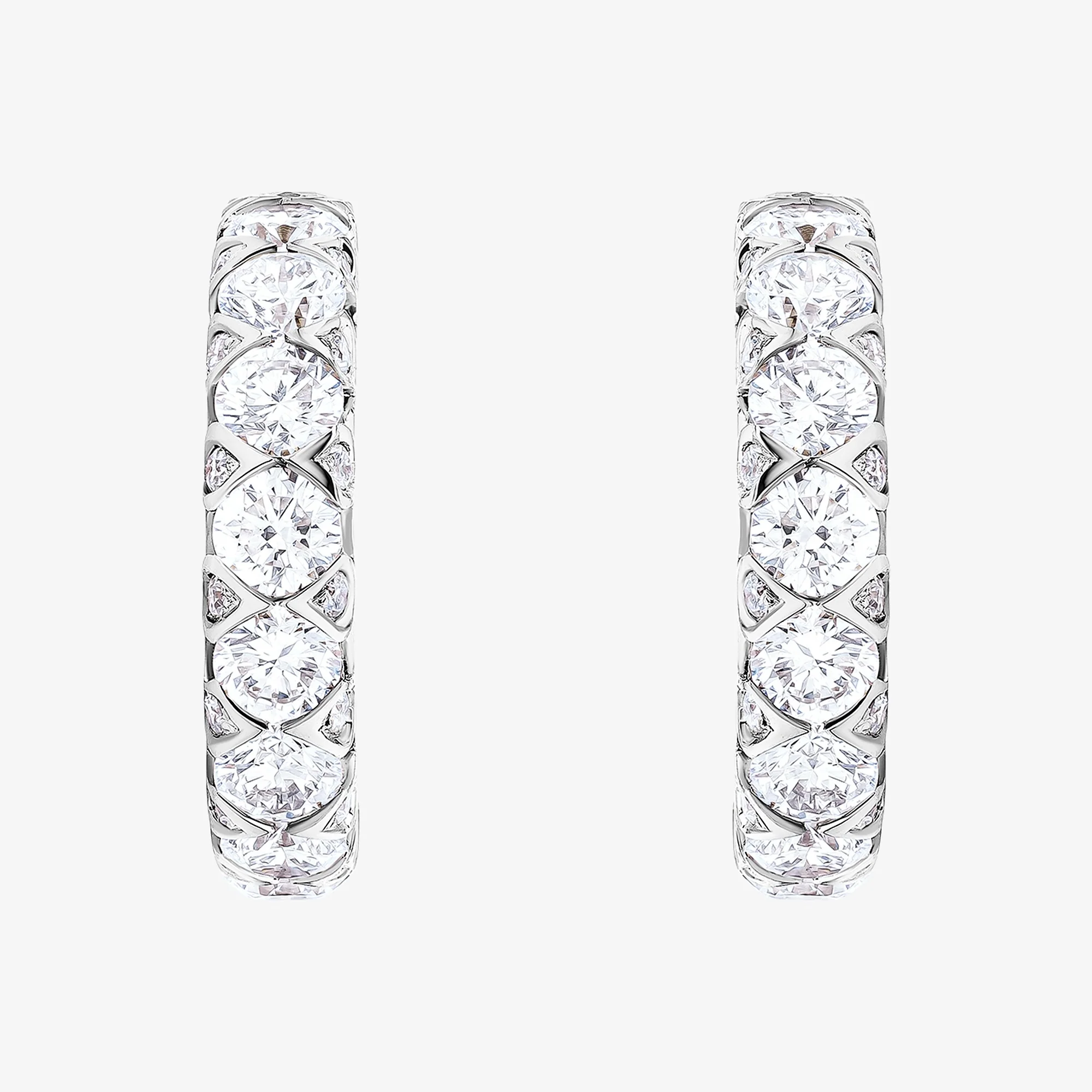 Thalj White Gold Diamond Hoop Earring - Image 2
