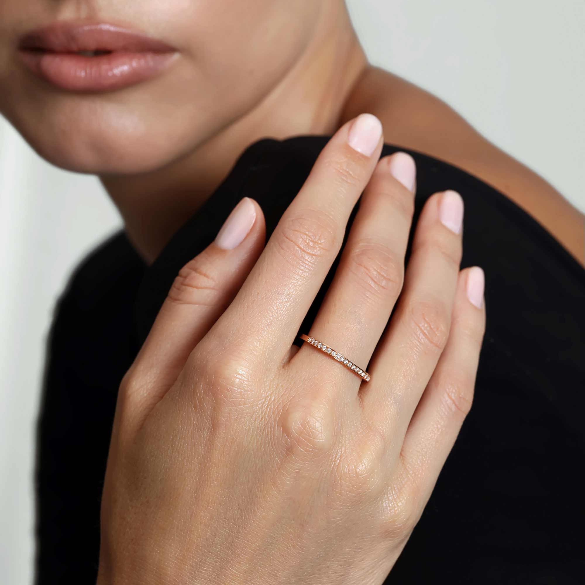 Wid Rose Gold Diamond Band - Image 2
