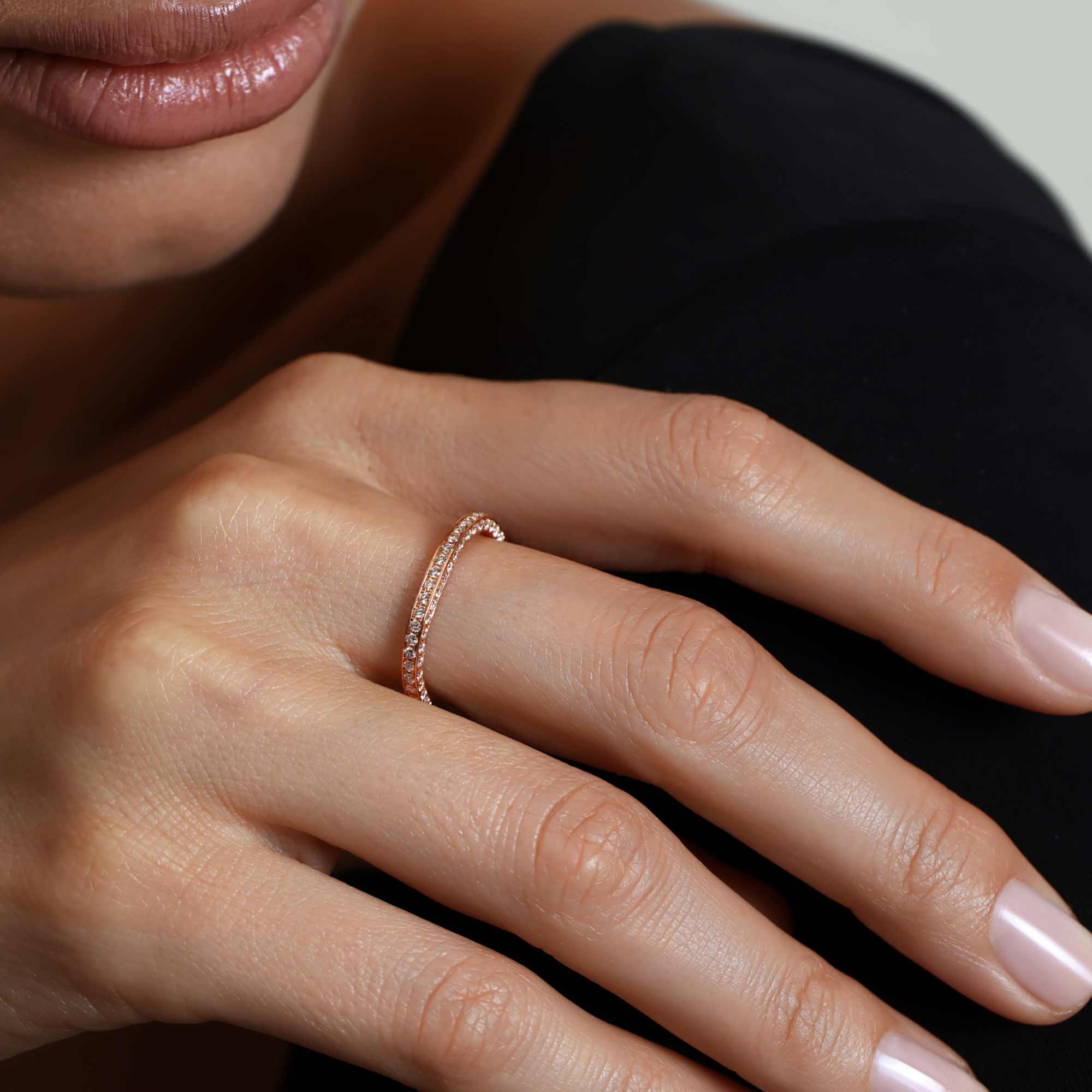 Wid Rose Gold Diamond Band - Image 4