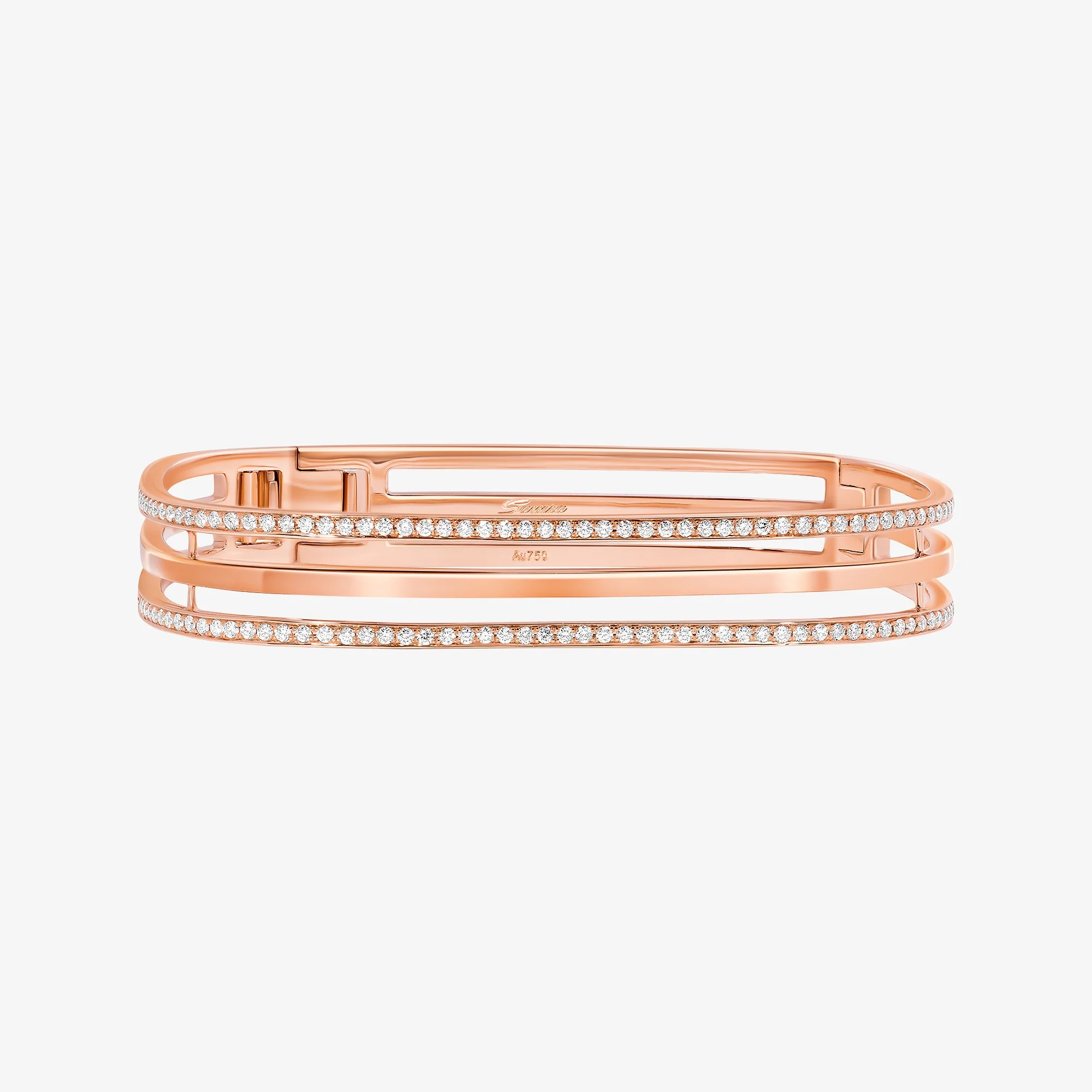 Wid Rose Gold Diamond Bangle - Image 3