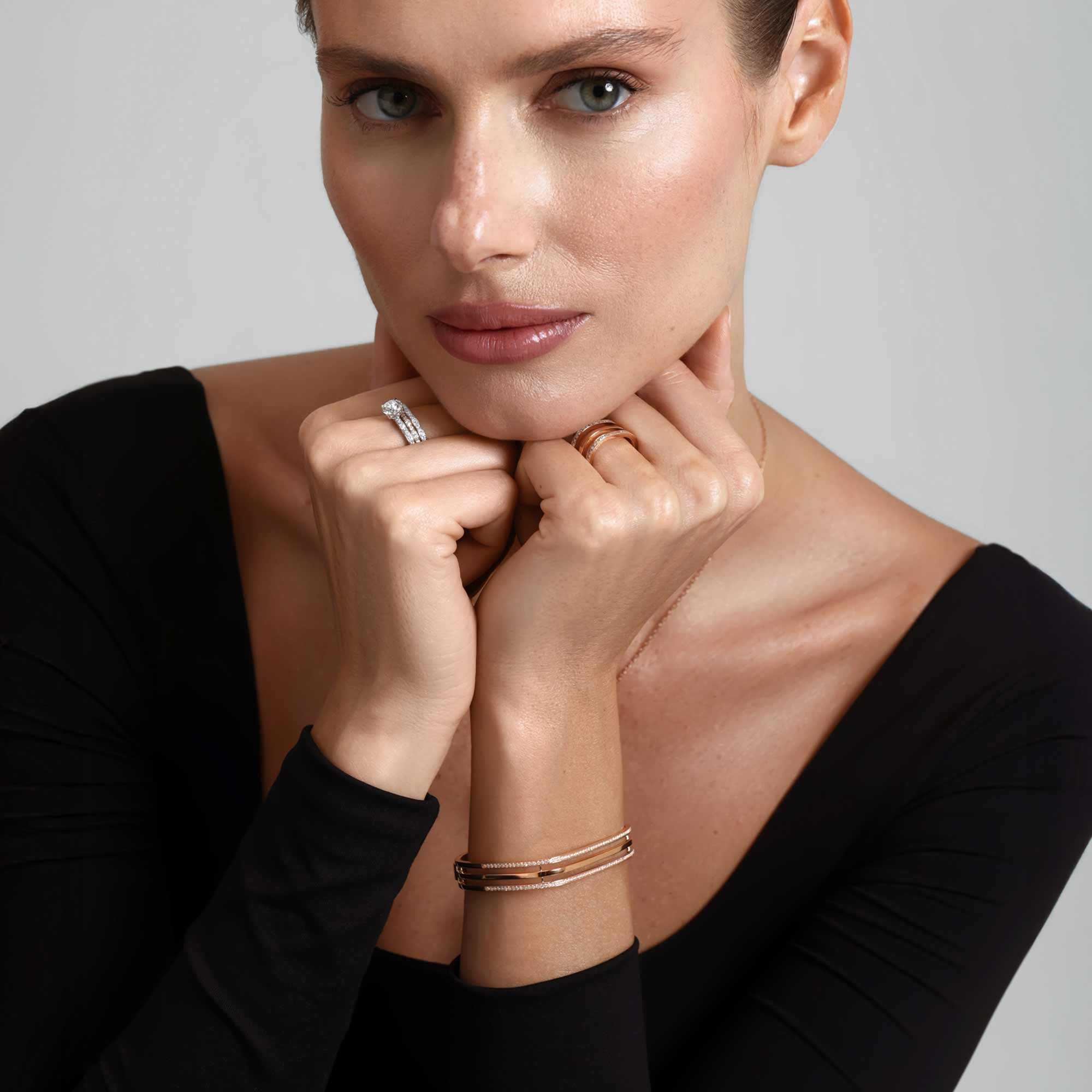 Wid Rose Gold Diamond Bangle - Image 6