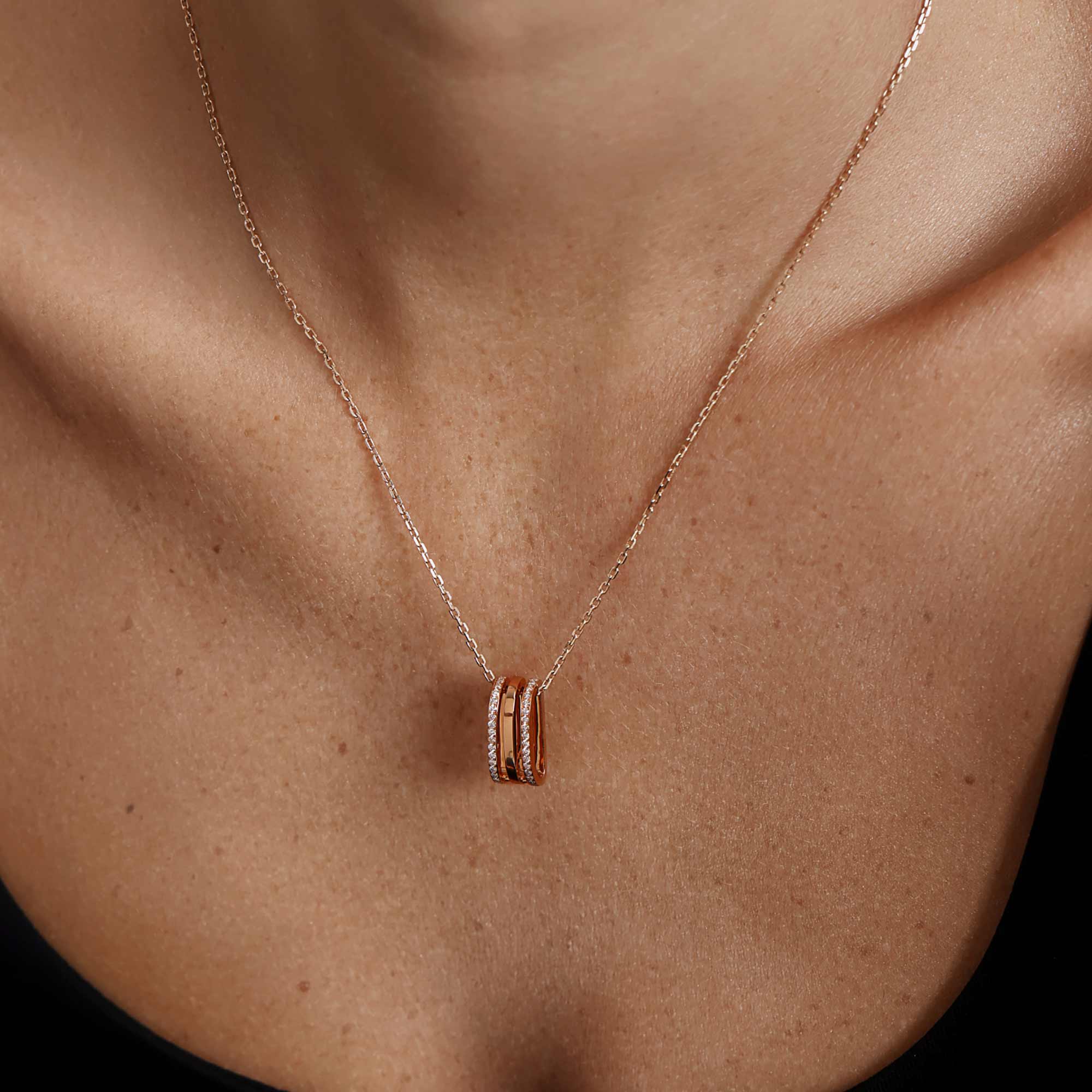 Wid Rose Gold Diamond Large Necklace - Image 4