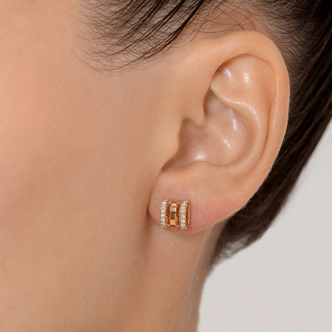 Wid Rose Gold Diamond Stud Earrings - Image 6